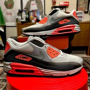 Nike Air Max Lunar 90 C3.0 Infrared Black Size 8.5 Lunarlon 2013 VNDS RARE OG 1